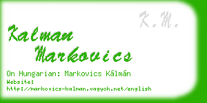 kalman markovics business card